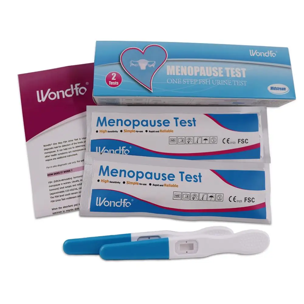 Wondfo 2VNT Vienas Žingsnis FSH(folikulus stimuliuojančio hormono) Menopauzės Šlapimo tyrimas 2T, Greitas Pristatymas