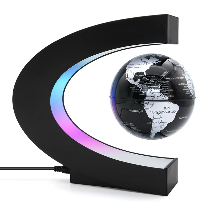 Cool Naujų Magnetic Levitation Pasaulyje Žemė Naktį Šviesos Plūduriuojantis LED Pasaulio Žemėlapyje Kamuolys Lempos Kietas Apšvietimo Office Home Apdaila