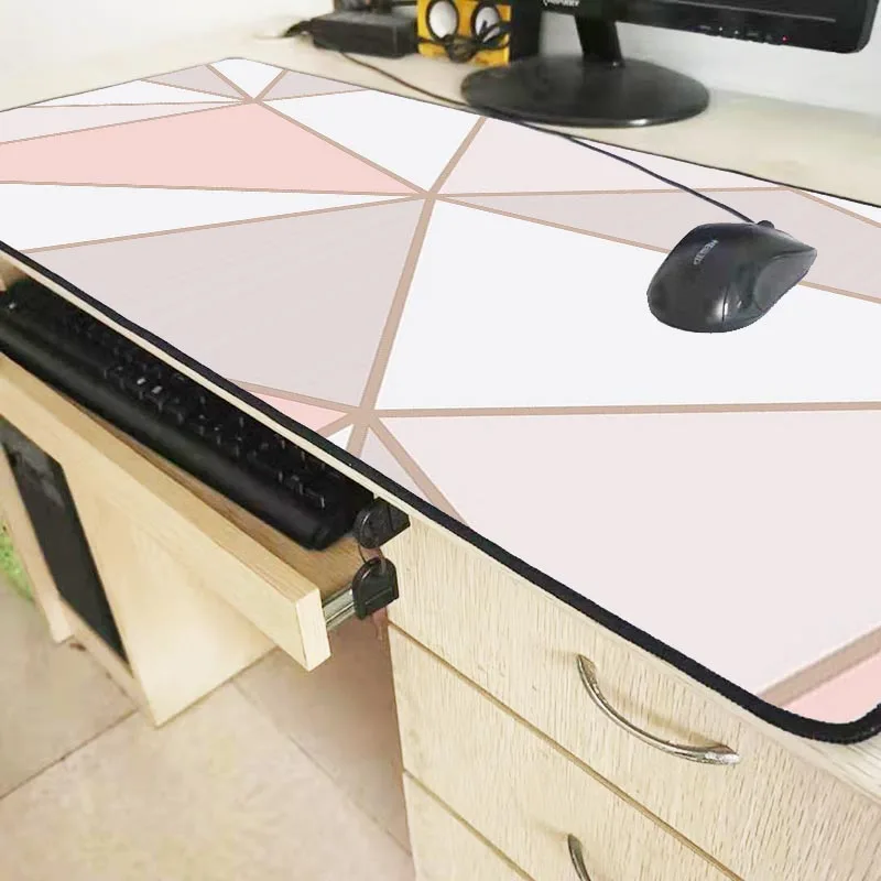 Didelis Xxl, Xl, Balta Rožinis Marmuras Projektavimo Biuras Pelės Žaidėjus Minkštas Užraktas Krašto Pelės Mygtukai Dydis 30x80/40x90cm Žaidimų Mousemat padas