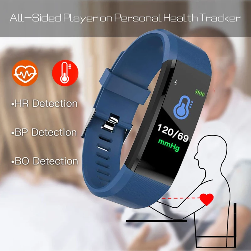 HOTSALE 115Plus Apyrankę, Širdies ritmas, Kraujo Spaudimas Smart Juosta Fitness Tracker Smartband 