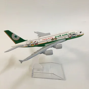 16cm Plokštumos Modelio Lėktuvo Modelis EVA Oro A380 Lėktuvai Orlaivio Modelis Žaislas 1:400 Diecast Metal 