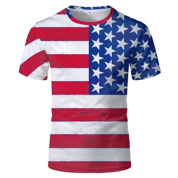 2020 Naujas JAV Vėliava T Shirt Mens Moterų Sexy 3d Spausdinimo Marškinėlius Dryžuotas Amerikos Vėliava Vyrų T-shirt Vasaros Viršūnes Tees Mados Drabužiai