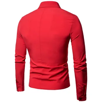 2020 Naujas Mados Asmenybės vyriški Laisvalaikio Slim ilgomis rankovėmis Kietas Marškinėliai juoda balta raudona mens atsitiktinis marškinėliai ilgomis rankovėmis slim fit