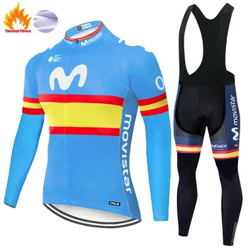 2020 pro komandos roupas ciclismo masculino Žiemą Šilumos Vilnos movistar dviračių džersis vyrų uniforme ciclismo