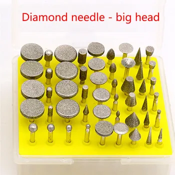 50Pcs Deimantų šlifavimo Needle Point Burr Bitų Gręžimo Galva Priedai Patarimas Lydinio Cilindro formos Kamuolys