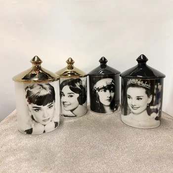 Audrey Hepburn Dizaino Žvakių Laikikliai Šviestuvai Namų Puošybai Keramikos Jar Papuošalų Laikymo Taurės Marokas Dekoro Mumluk