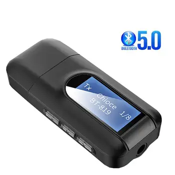 Bluetooth 5.0 Imtuvas Siųstuvas LCD Ekranas 3.5 mm AUX Lizdas 2 In1 USB Bluetooth Dongle Belaidžio Garso Adapteris
