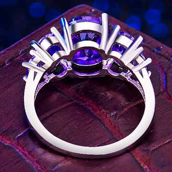 Cellacity Klasikinis Sidabro 925 Žiedas Skirta Moterims Su 8*10 mm Ovalo formos Ametistas Brangakmenių Moterų Fine Jewelry Didmeninės Dovanų Šalis