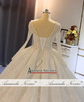 Chalatas de soiree vestuvių 2019 visą duobute putojantis vestuvių suknelė, aukštos kokybės realus darbas