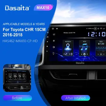 Dasaita Android 10.0 GPS Toyota C-HR CHR Automobilio Radijo 2016 2017 2018 Automobilio garso sistemos Multimedia Player TDA7850 Bluetooth 5.0 MAX10
