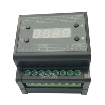 DMX302 led DMX simistorių dimeris ryškumo reguliatorius AC90V-240V Išėjimo 3channels 1A/CH Aukštos įtampos led dimmer, led skydelio lemputė