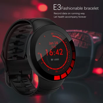 E3 Smart Watch Vyrų IP68 Vandeniui Visiškai Jutiklinis Ekranas Silikono Dirželis Relogio SmartWatch 