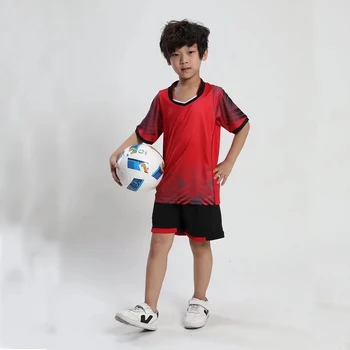 Futbolininkų 2019 vaikų spausdinti futbolo treniruočių kostiumai tuščią berniukų komanda futbolo megztiniai rinkiniai užsakymą jaunimo futbolo megztiniai rinkinys 