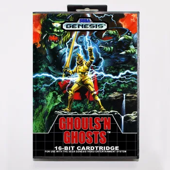 Ghouls 'N Vaiduokliai Žaidimas Kasetė 16 bitų MD Žaidimo Kortelės Su Mažmeninės Langelyje Sega Mega Drive Genesis