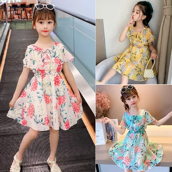 Gėlių Šifono Mergaitės Stebėjimo Princesė Suknelės Mergaitėms 2020 Metų Vasaros Mergaitės Mados Pasakų Suknelė Vaikų Cutes Suknelės