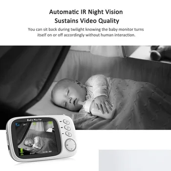 INQMEGA 3.2 Colių Kūdikio stebėjimo Belaidės Vaizdo Stebėjimo Kamera, Domofonas Kūdikių Auklė Lopšinė Temperatūros Stebėjimo kūdikių telefono