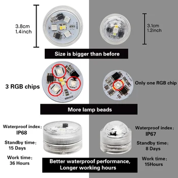 IP68 Nuotolinio Povandeninis LED Šviesos Baterijos Vandeniui Baseinas Atnaujinti Naktį Lempos Dekoro Vaza Vestuves Švęsti Atostogų