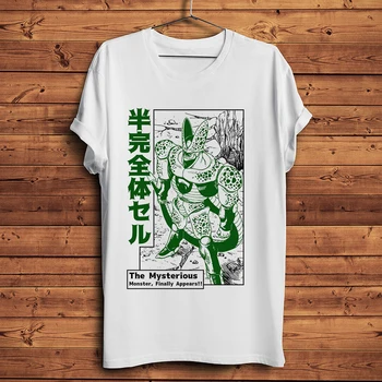 Juokingi dbz cell tobula forma anime marškinėliai vyrams manga dragon streetwear marškinėlius unisex balta atsitiktinis Tee homme