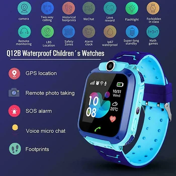 K12 Vaikų Vaikai Telefoną, Laikrodį Smartwatch Su Sim Kortele Berniukų, Mergaičių Canera Vandeniui IP67 Dovana Smart Watch 