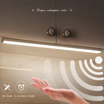 LED Naktį Lempos Ranka Valyti Sensorius Jungiklis Tamsos USB Įkrovimą Pagal Kabineto Žibintai gyvenamojo Kambario, Miegamojo Spinta, Virtuvės Apšvietimas