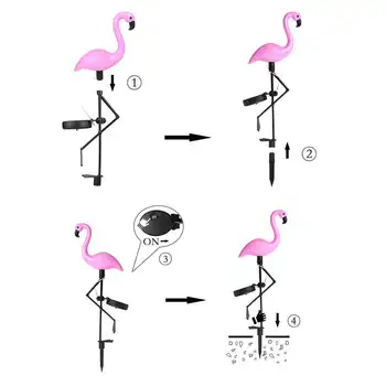 LED Saulės Flamingo Sodas Šviesos Imituojamas Vejos Lempos Vandeniui Saulės Led Žibintai, Lauko, Sodo Kiemo Dekoracija Apšvietimas