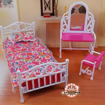Mados originali princesės lova barbie lėlės miegamasis 1/6 bjd doll priedai odininkas dress up nustatyti žaislą dovanų