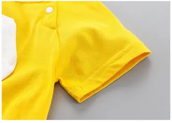 Medvilnės baby girl bodysuits nustatyti geltona trumpas rankovės naujagimiui drabužius mergina kūdikiams naujagimis