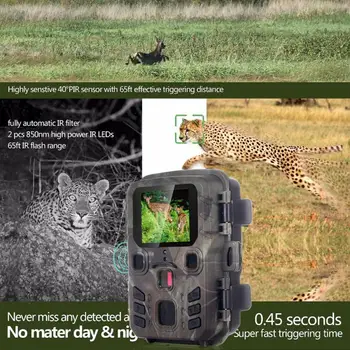 Medžioklės Kamera, Foto Spąstus 12MP 1080P Takas Medžioklės Kamera Wildcamera Laukinių Priežiūros Mini301Night Versija Gyvūnijos Lauko
