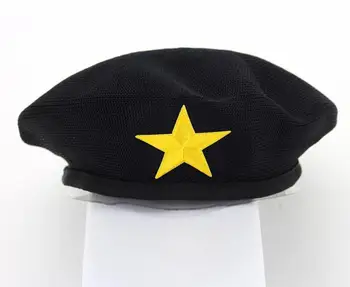 Megzti kapitonas bžūp moterys šalis cosplay beretės moterų nėrimo karinės kepurės žvaigždė butas bžūp casquette karinio jūrų laivyno bžūp