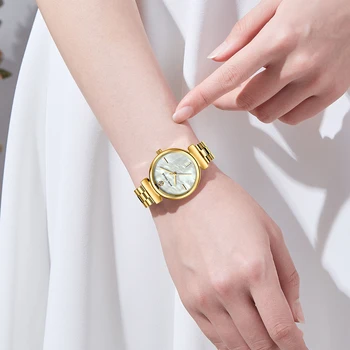 MINIFOCUS Aukso Moterų Laikrodžiai Top Brand Prabanga Kvarcinis Analoginis Laikrodis Nerūdijančio Plieno Dirželis Riešo Žiūrėti Moteris relogio feminino