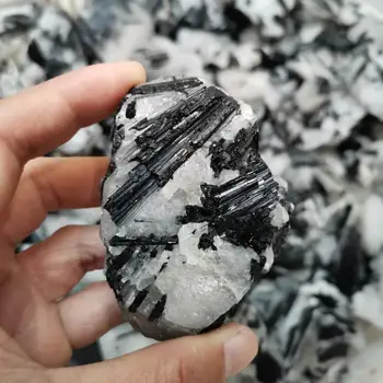 Natūralus Juodas Turmalinas Kristalų Raw Black rutilated Mineralinių Kristalų Mėginių Energijos Gijimas Akmens