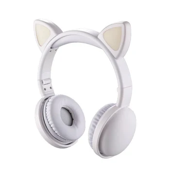 Naujas Atvykimo LED Kačių Ausų Triukšmo Panaikinimo Ausines Bluetooth 5.0 Mergaičių Vaikams Mielas Rankų Paramos Jack 3.5 mm Mic Žaidimų Ausinės