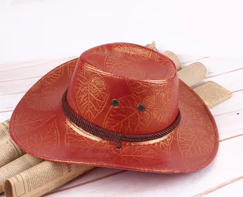 Naujas ponai kaubojaus skrybėlę odos riteris skrybėlę lauko spalvinimas bžūp vyrų kvėpuojantis didelis kraštų