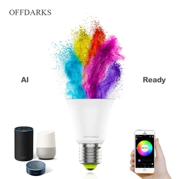 OFFDARKS Smart LED Lemputė 7W WIFI balso kontrolė suderinama su Alexa, Google 