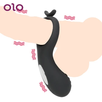 OLO Vibratorius Penio Žiedas Gaidys Žiedas Silikoninis 10 Rūšių Atidėti Ejakuliacija Klitorio Stimuliatorius Sekso Žaislais Vyrams, Vyriškos Lyties atstovai Produktus