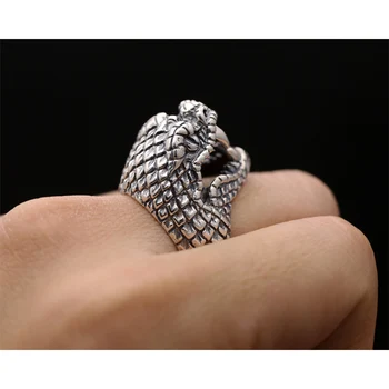 Pasisekė 2019 Užsakymą Žiedas 925 Sterlingas Sidabro Papuošalai, Vyrų, Moterų Kūrybos perdėta Kobra draugystės Žiedas fine Jewelry R016