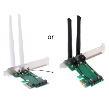 PCI-E Express PCI-E Adapterį Kortelės Belaidžio Tinklo plokštė-WiFi Mini 2 Antenos Išorės PC