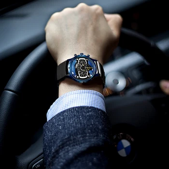 Relojes Hombre SINOBI Automobilių Kūrybingi Vyrai Žiūrėti Mens Mados Greičio Lenktynių Sporto Laikas, Chronograph Silikoniniai Laikrodžiai Kvarcinis Laikrodis