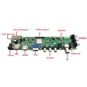 Rinkinys LTN156AT30-L01 T01 skaitmeninis HDMI VGA AV LED TV LVDS USB 1366X768 Signalas valdiklio plokštės DVB-T, DVB-T2 WLED 40pin nuotolinio