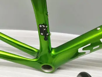 S-w gamyklos pardavimo anglies kelių dviračio rėmas, diskiniai stabdžiai bb30 žalia spalva, blizgus anglies kelių dviračio rėmas pagamintas taivane anglies kelių bic