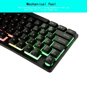 Spalvinga Apšviestos žaidimų klaviatūra, mechaninė vertus plastikinis skydelis plūduriuojantis keycap 19 klavišą