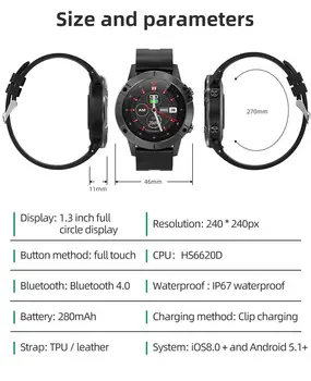 T11 Smart Watch Vyrai Moterys SmartWatch Širdies ritmo Monitorius Visą Raundą Touch Smart Žiūrėti IP68 Fitness Tracker Apyrankę VS DT78 L11