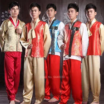 Tradicinio korėjiečių Stiliaus Hanbok Kostiumai Vyrams Suaugusiųjų Derliaus Etapo Rezultatų Šokių Azijos Suknelė, Siuvinėjimo, Drabužių