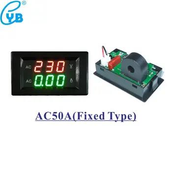 YB4835VA LED Digital Voltmeter Ammeter AC 60-300V 130-500V Įtampa Srovės Matuoklis AC 10A 50A 100A 200A 500A CT Volt Amperas Testeris