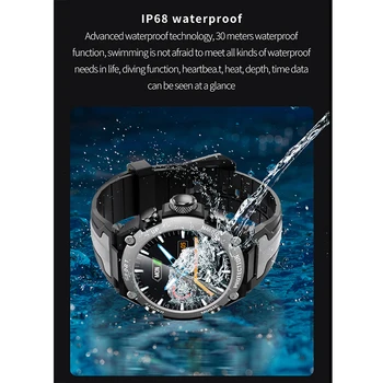 ZQH 2020 m., Naujosios Muzikos Smartwatch Vyrų IP68 Vandeniui Nardymo Sporto Žiūrėti Kompasas, Oro Slėgio Mearsurement Aukštis DK10 už Xiaomi