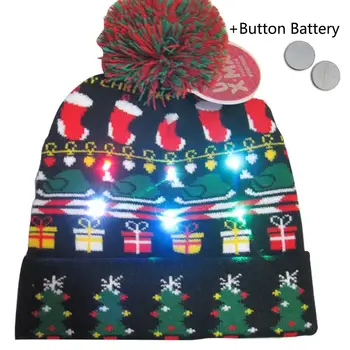 Šviesos Šalikas Kalėdų Skrybėlę Apšvietimo Šilti Megztiniai Kutas Šalikas Kalėdų Puošmena Atostogų Dovanų 2020 Linksmų Kalėdų Dekoro Skrybėlę